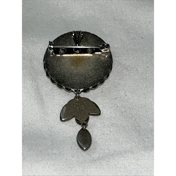 Ayala Bar Signed Dangle Drop Beaded Crystal Brooch Pin Pendant 2 3/8” Vintage - Picture 4 of 8